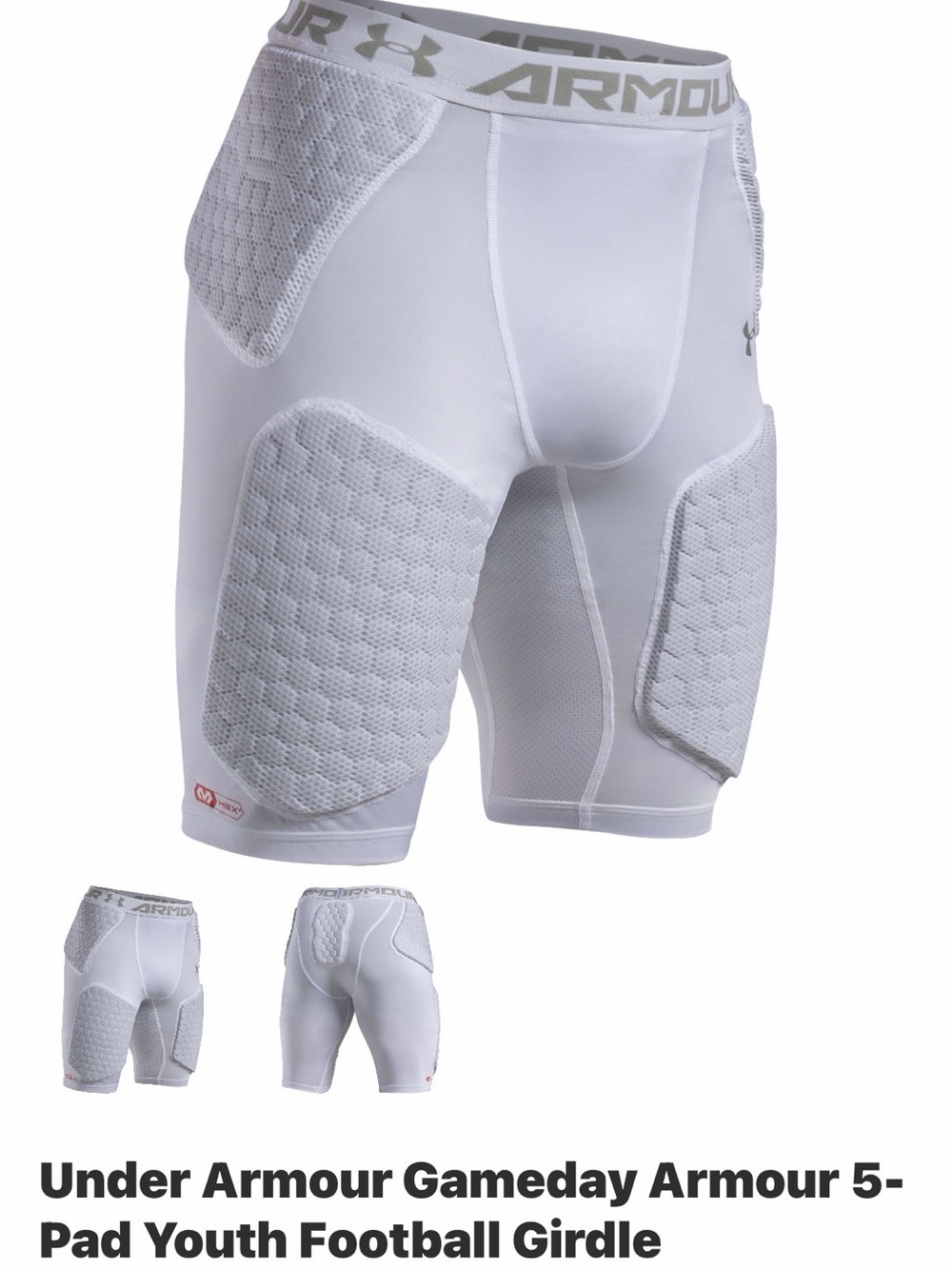 NWT Under Armour Youth Boys Large  Gameday Armour 5-Pad Football Girdle Cup Shor